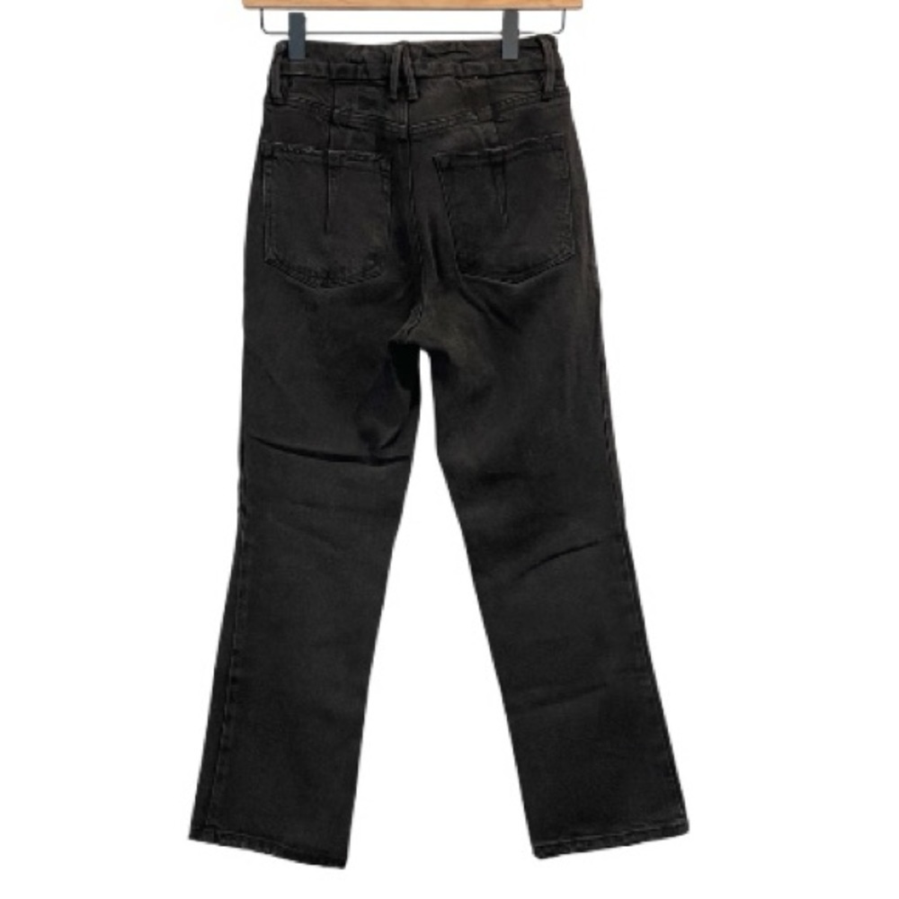Good American Soft Tech Black Straight Leg Jeans, Good Petite Size 0, Mid-Rise - Picture 3 of 16